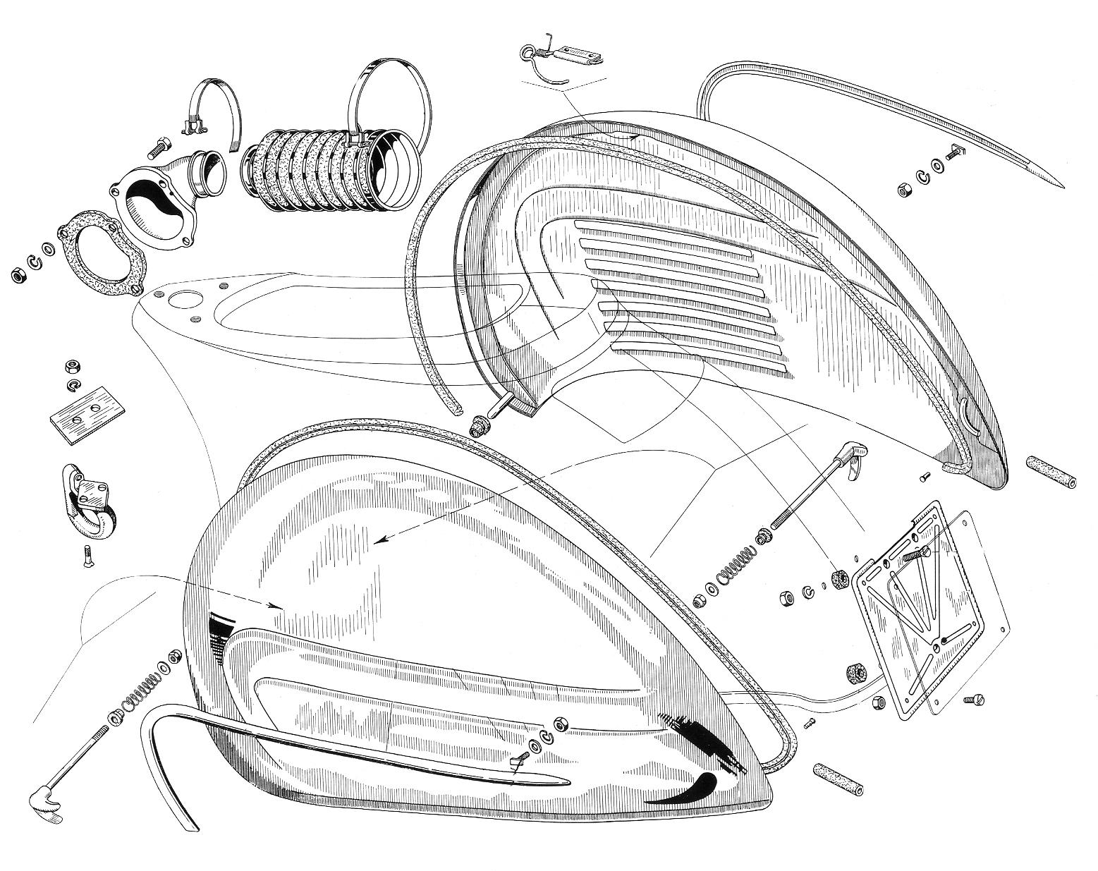 Cofani laterali - Vespa 160 GS (VSB1T)