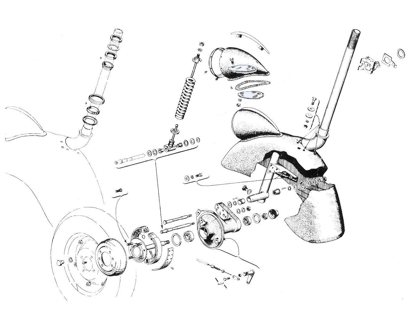 Parafango - Mozzo ruota anteriore - Vespa 125 (V11->15T)