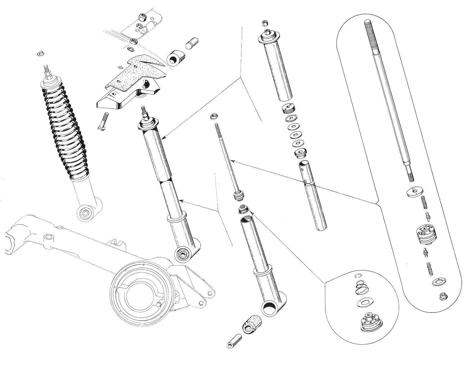 Sospensione posteriore - Ammortizzatore posteriore - Vespa 150 GS (VS1T)