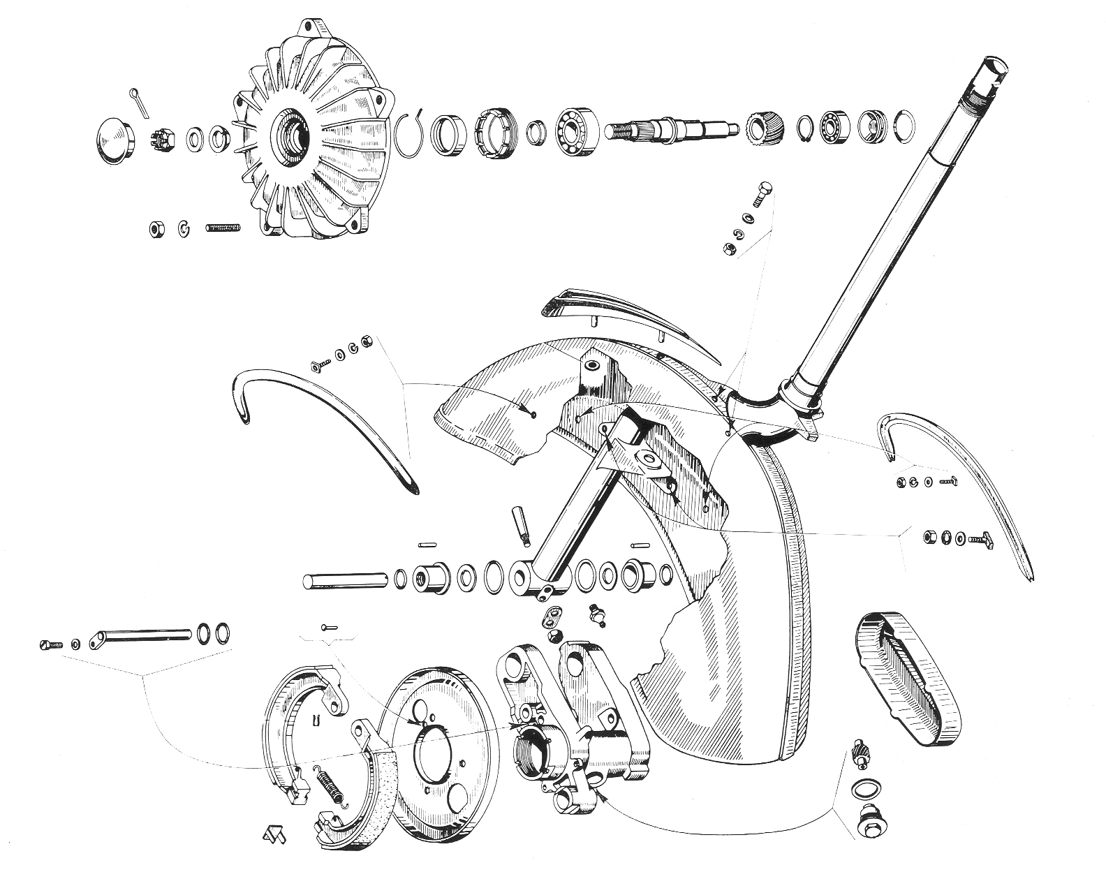 Sterzo - Parafango - Mozzo - Vespa 160 GS (VSB1T)