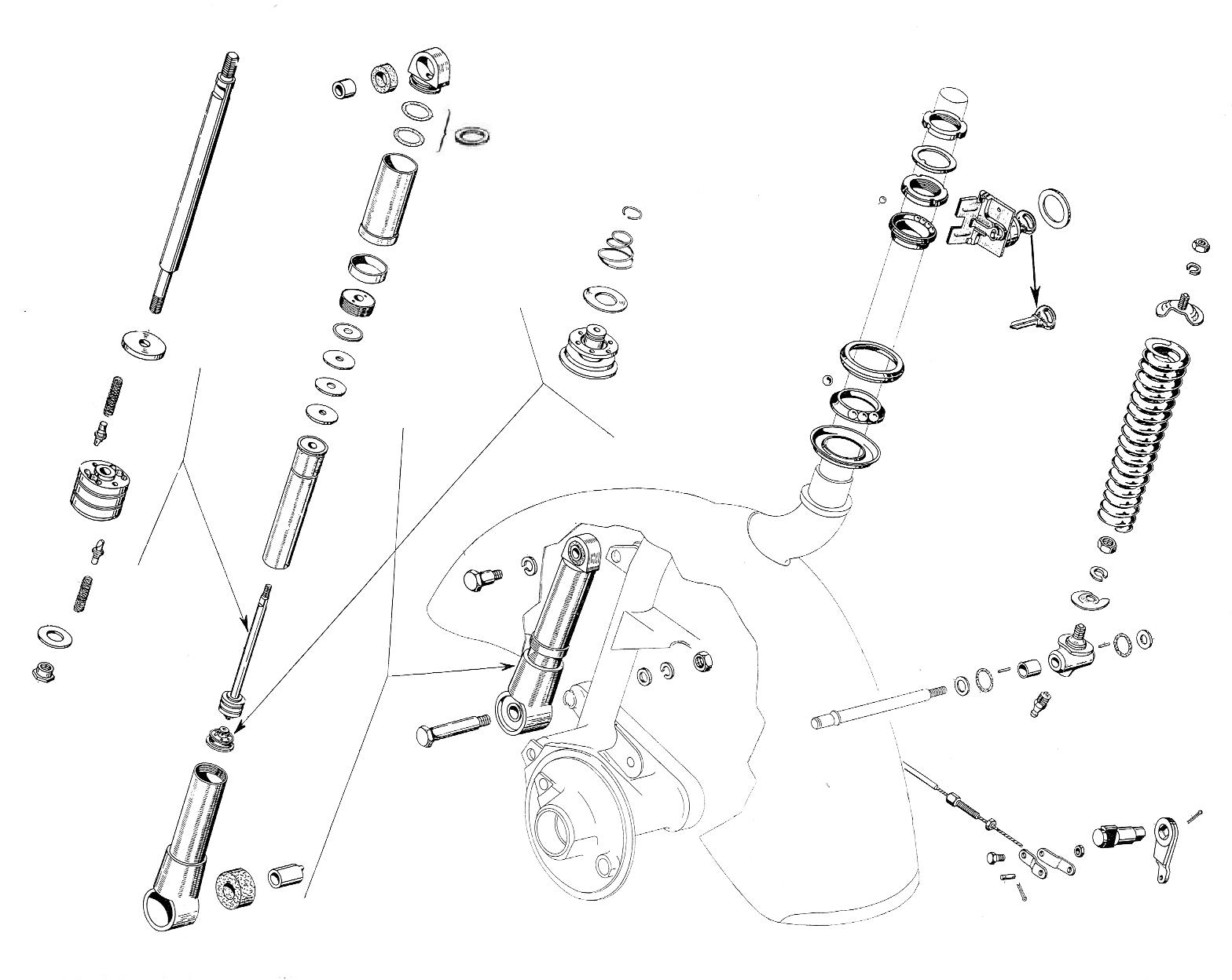 Ammortizzatore anteriore - Antifurto - Vespa 150 GS (VS1T)
