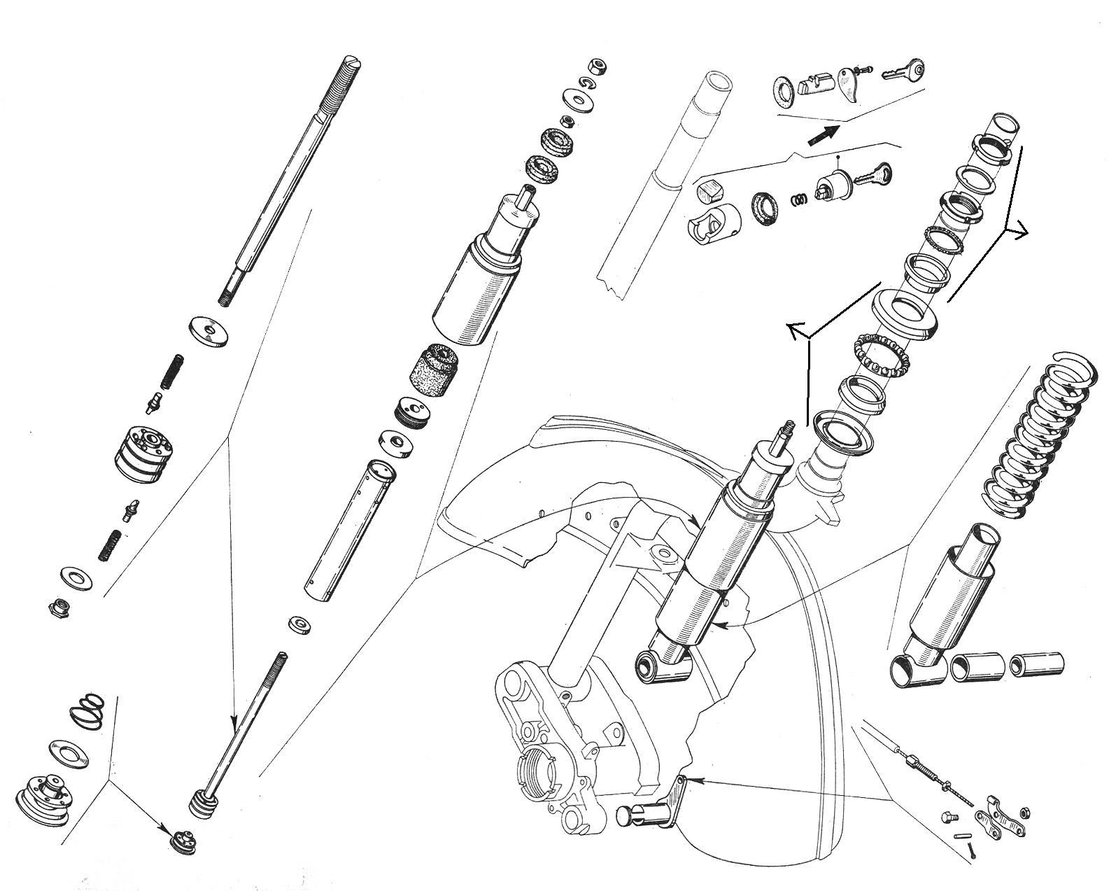 Ammortizzatore anteriore - Antifurto - Vespa 160 GS (VSB1T)