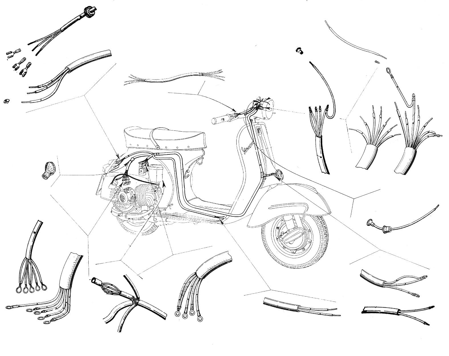 Connessioni elettriche - Vespa 160 GS (VSB1T)