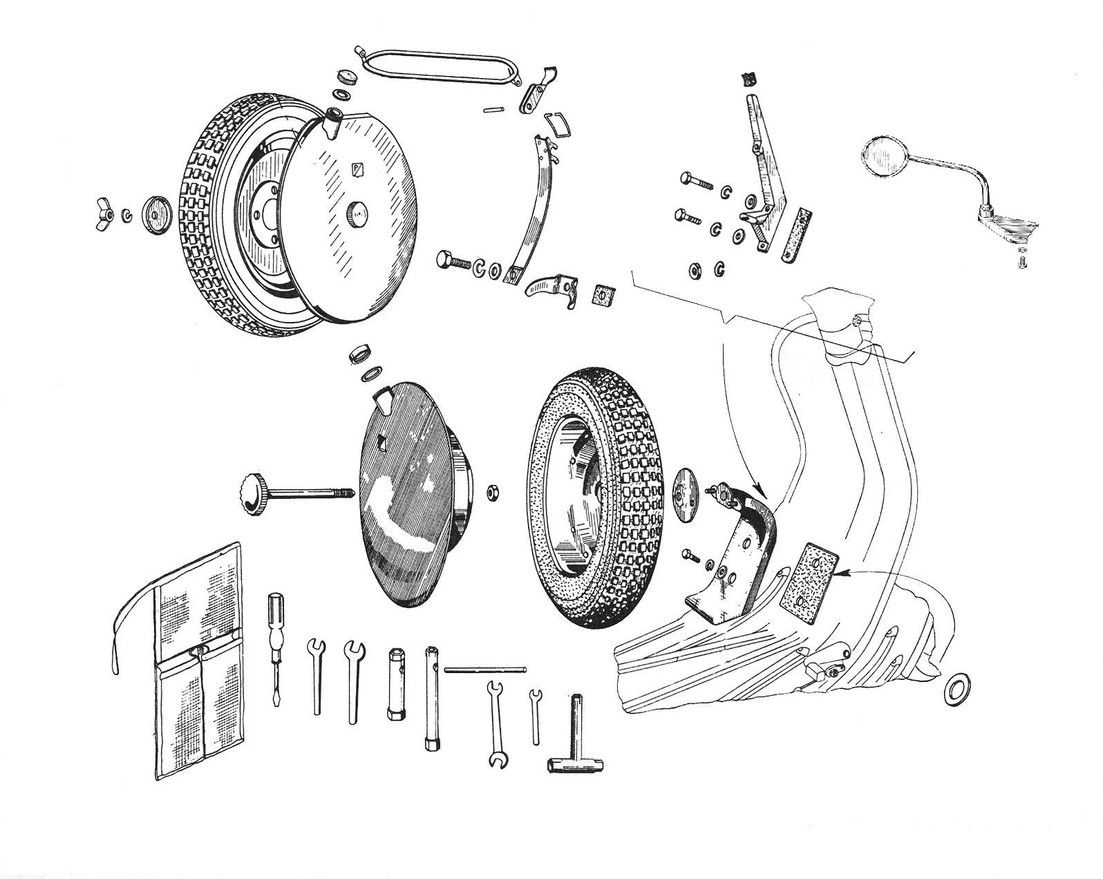 Attrezzi di corredo - Accessori - Vespa 150 GS (VS1T)
