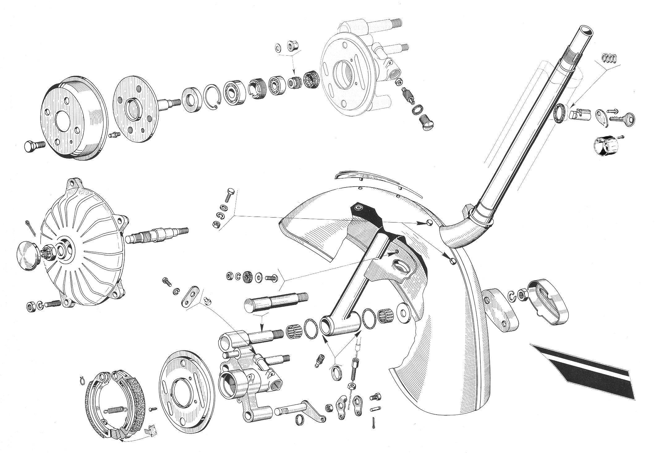 Sterzo - Parafango - Mozzo - Vespa 50 Special (V5A2T)