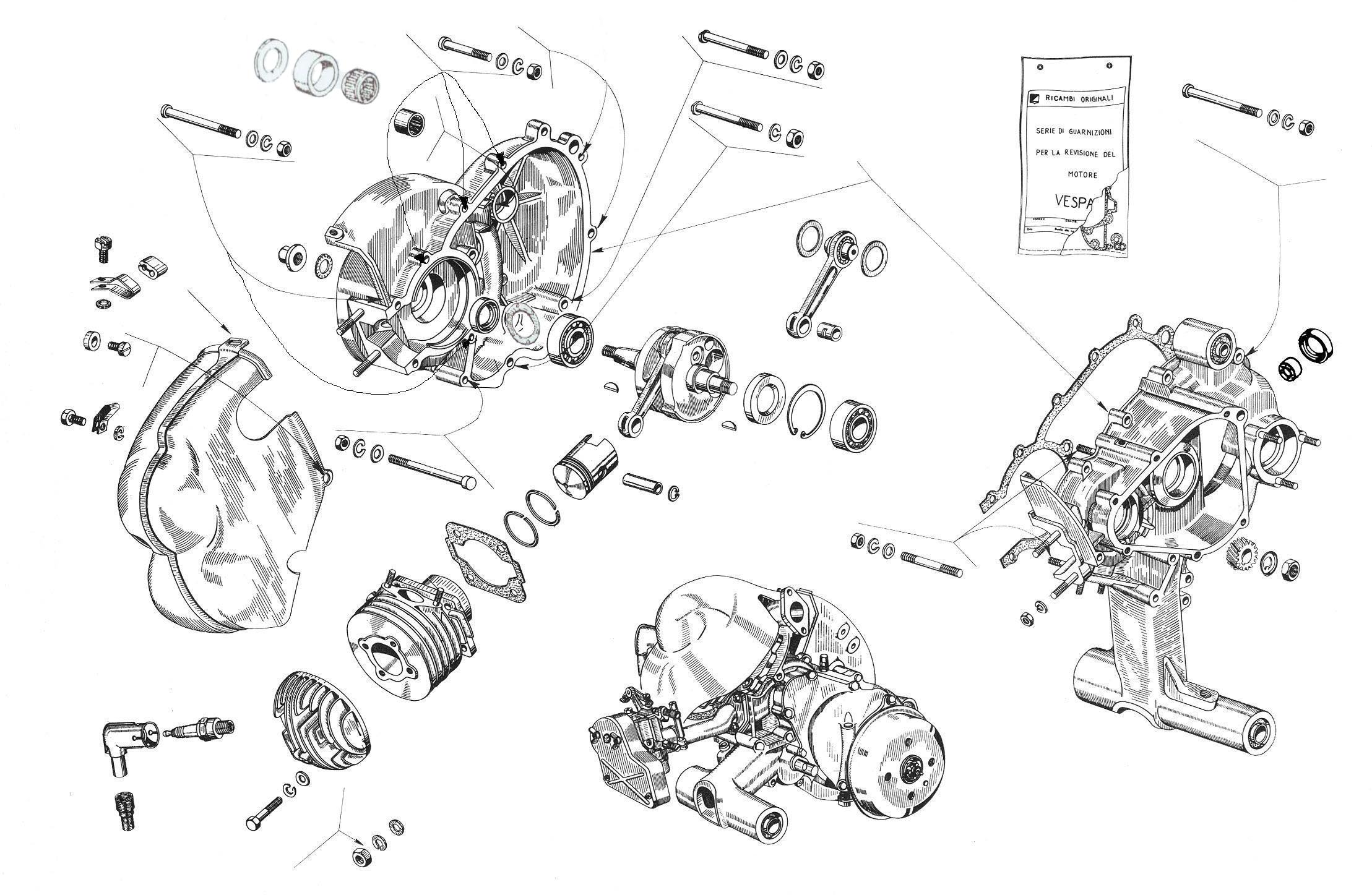 Carter - Cilindro - Albero motore - Vespa 50 Special (V5A2T)