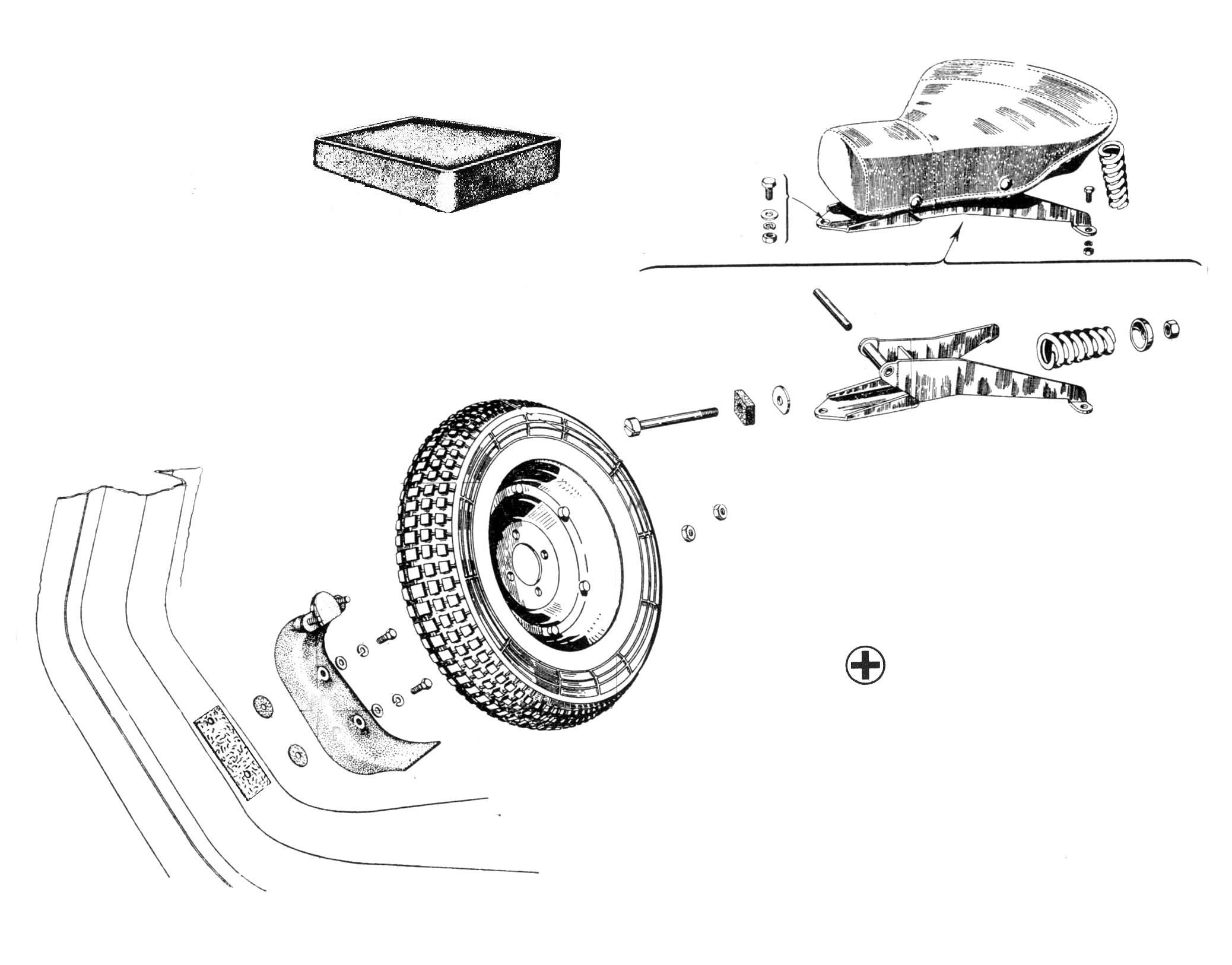 Ruota di scorta - Seconda sella - Vespa 150 (VB1T)