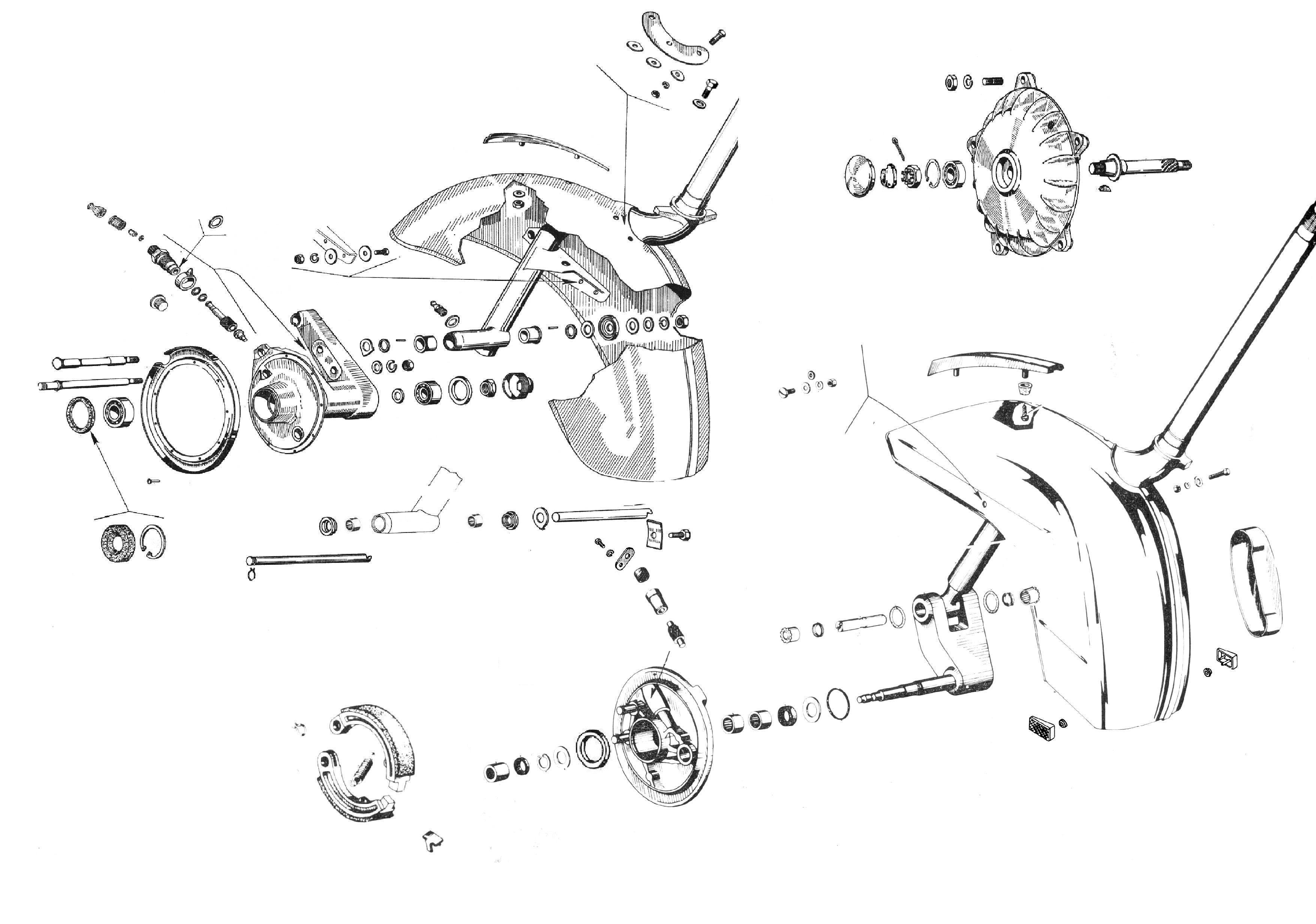 Sterzo - Parafango - Mozzo - Vespa PX 200 E Arcobaleno (VSX1T (Arc))