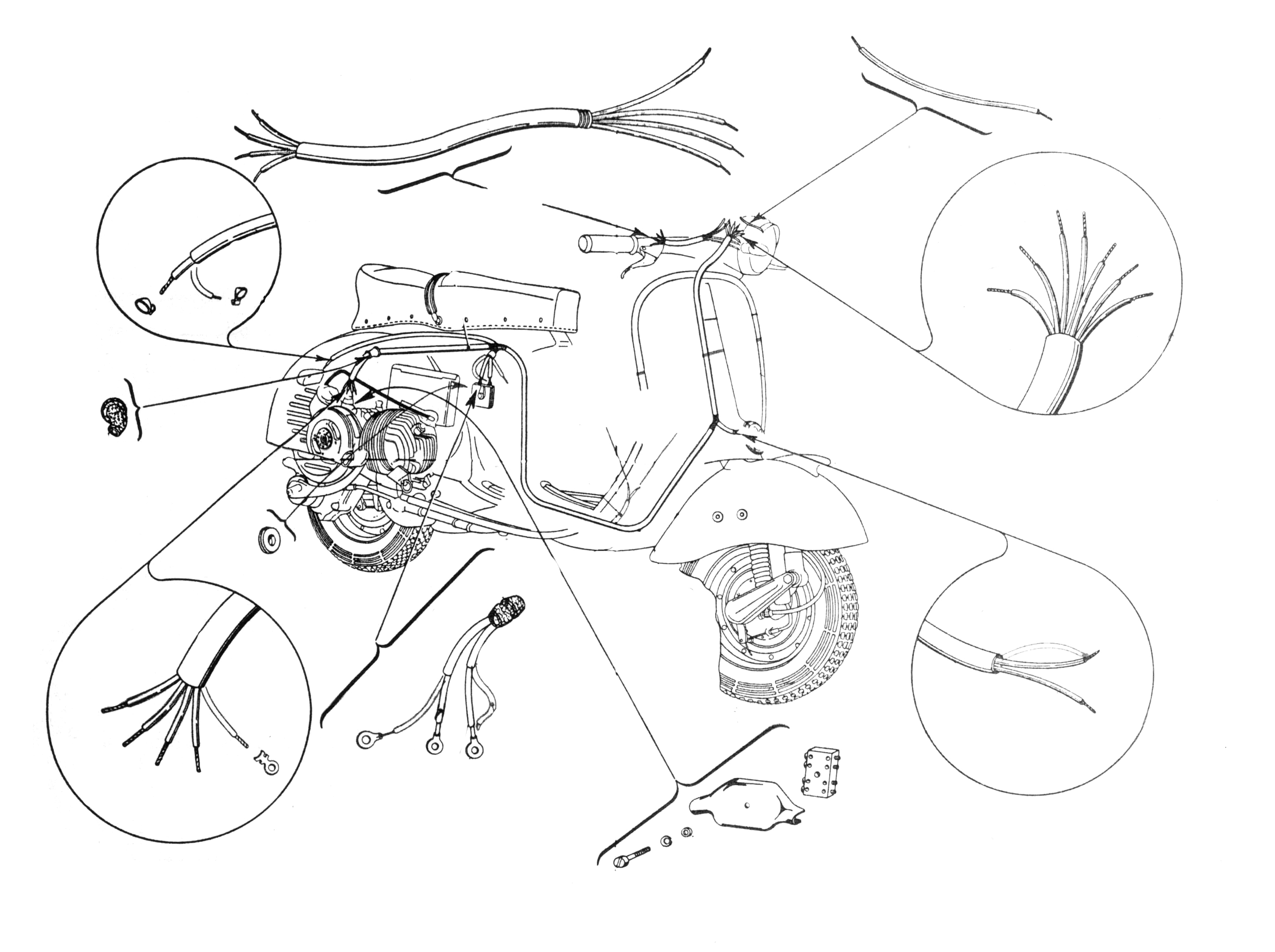 Connessioni elettriche - Vespa 150 GS (VS2T)