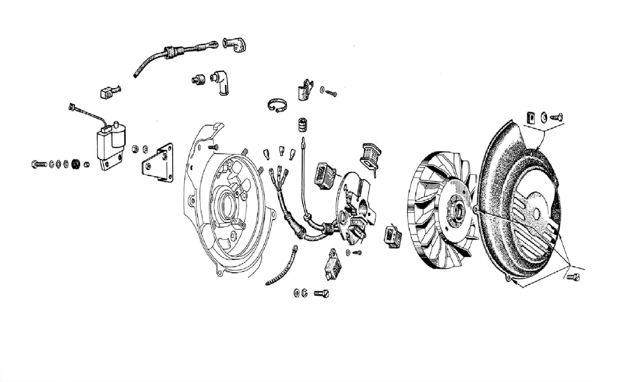 Volano - Bobine - Dispositivo accensione elettronica - Vespa 125 FL (VMX7T)