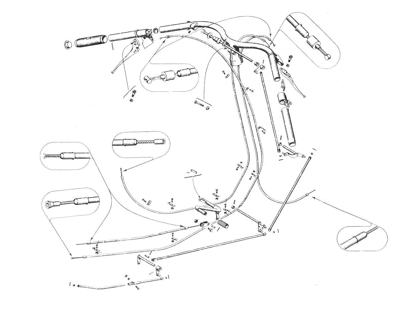 Comandi - Trasmissioni - Vespa 125 (V1T)