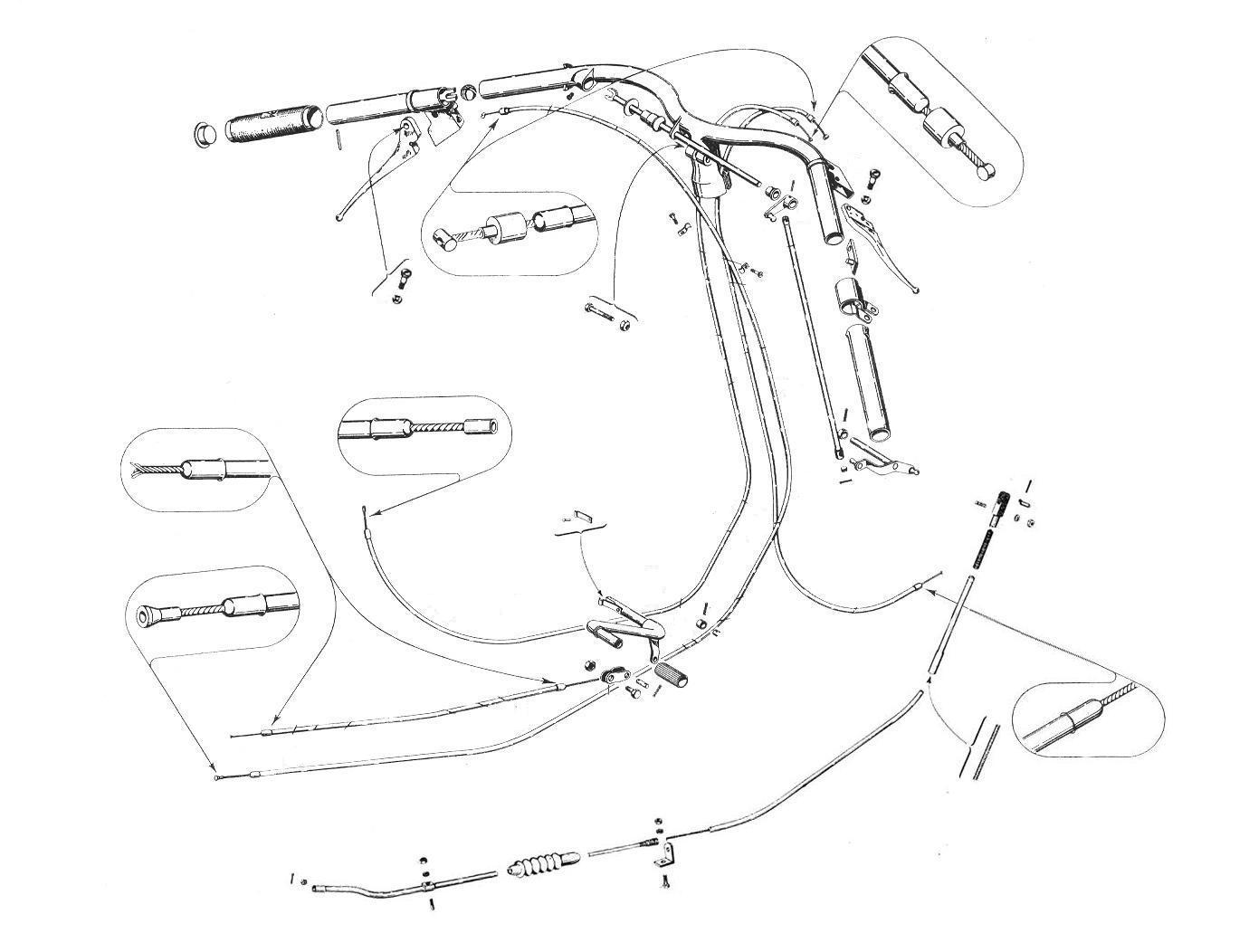 Comandi - Trasmissioni - Vespa 125 (V11->15T)