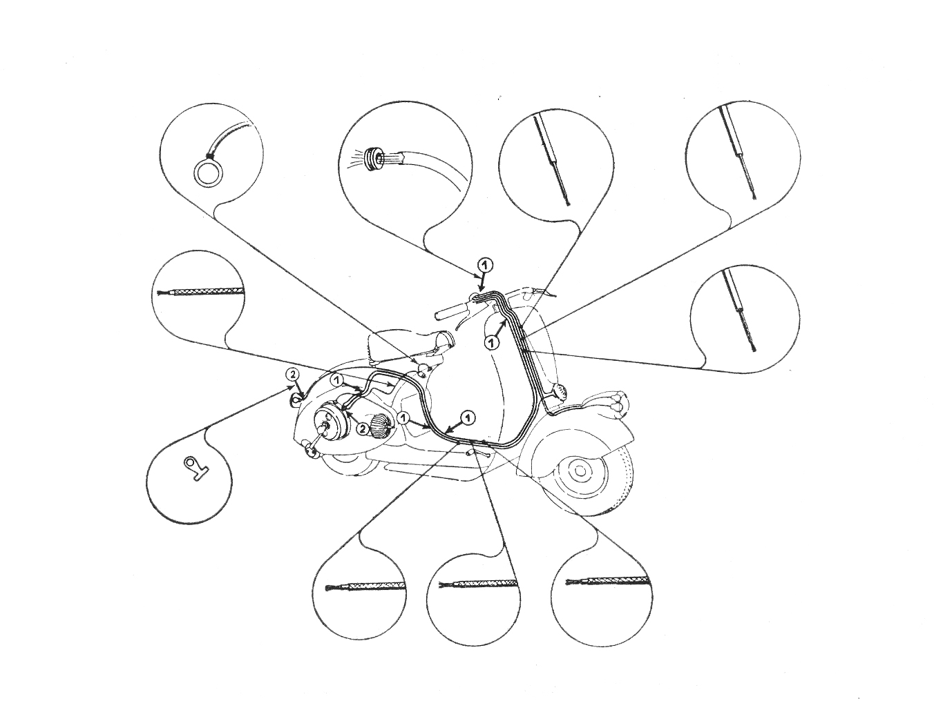 Connessioni elettriche - Vespa 98 (V98T)