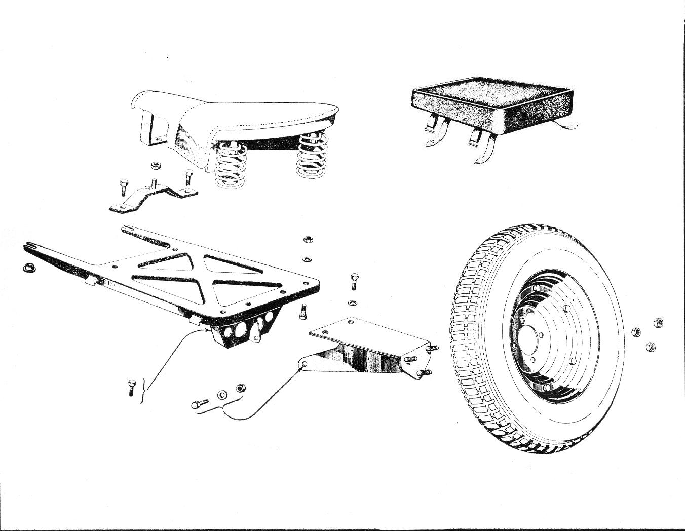 Portapacchi - Ruota di scorta - 2.a Sella - Vespa 98 (V98T)