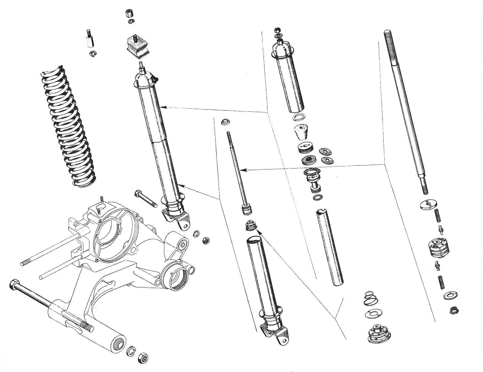 Sospensione posteriore - Ammortizzatore posteriore - Vespa 150 (VBB1T)